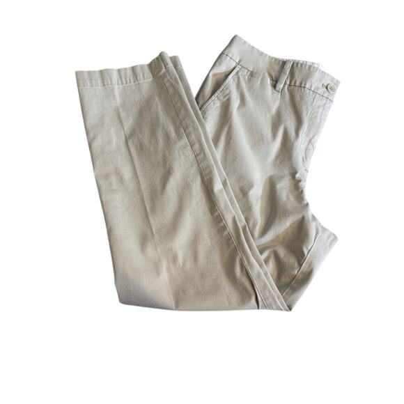 Talbots pants The Perfect Chino cream stretch cotton pockets neutral Sz 14P - Picture 1 of 8